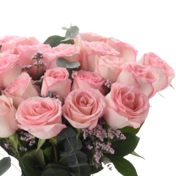 24 Pink Roses Thank You Vase