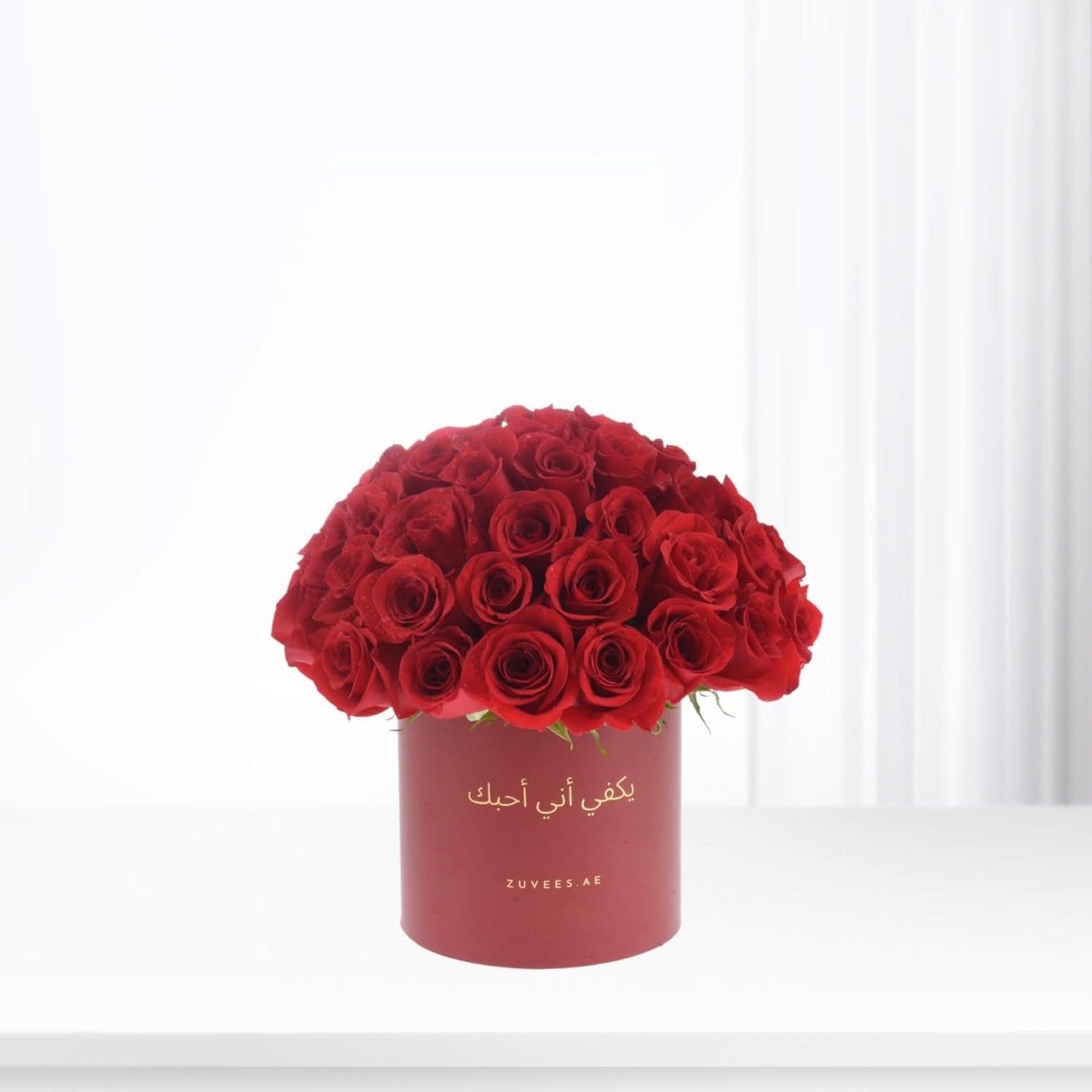50 Roses in Red Aura Love Vase