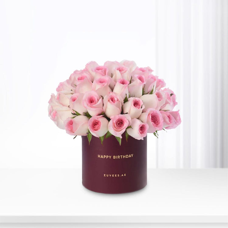 51 Blush Roses Signature Birthday Vase - Zuvees.ae