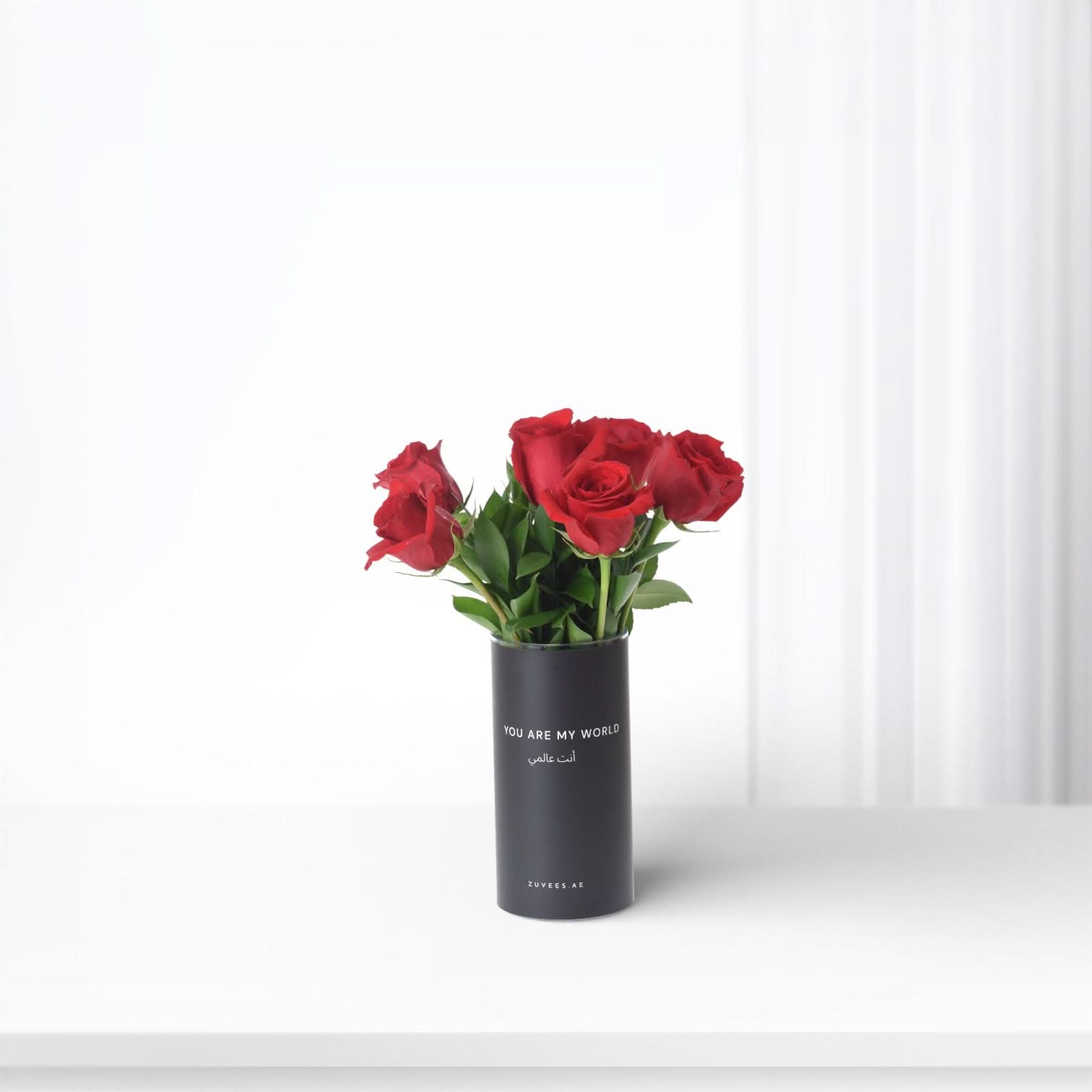 6 Roses In You Are My World Vase - Zuvees.ae
