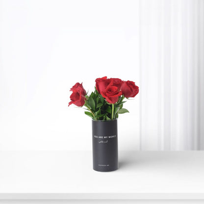 6 Roses In You Are My World Vase - Zuvees.ae