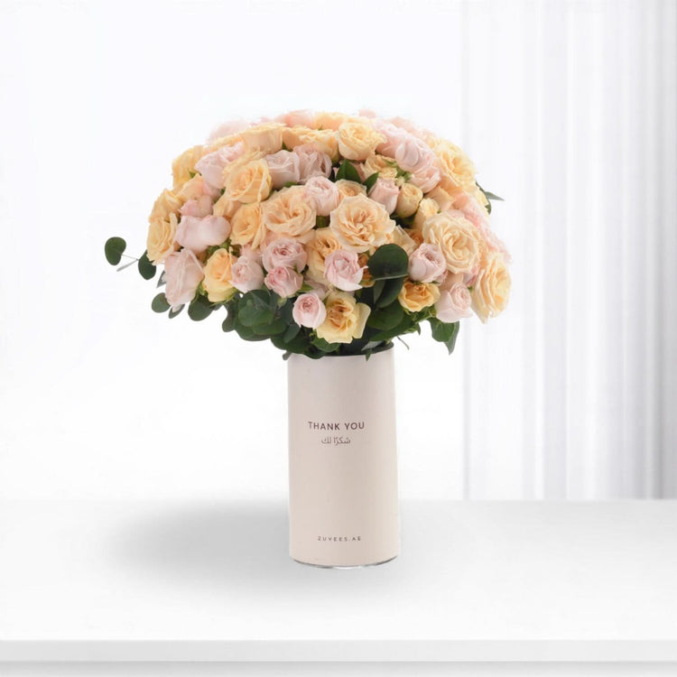 Blushing Dawn Thank You Vase