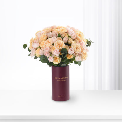 Blushing Dawn In Birthday Vase - Zuvees.ae
