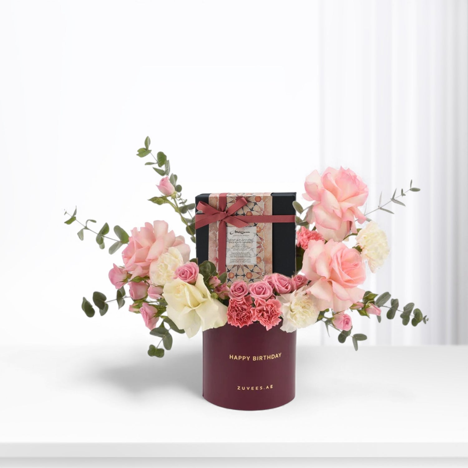 Blushing Delight Birthday Bloom &amp; Chocolate Combo - Zuvees.ae