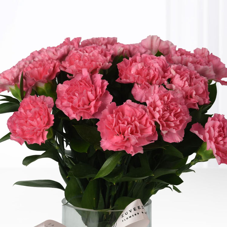 Carnations in Velvet Light Vase - Zuvees.ae