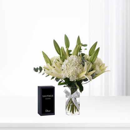 Celestial Bloom Glass Vase Perfume Combo - Zuvees.ae