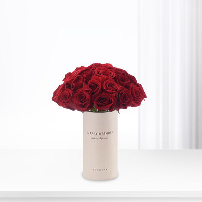 Classic 31 Red Roses in Birthday Vase - Zuvees.ae
