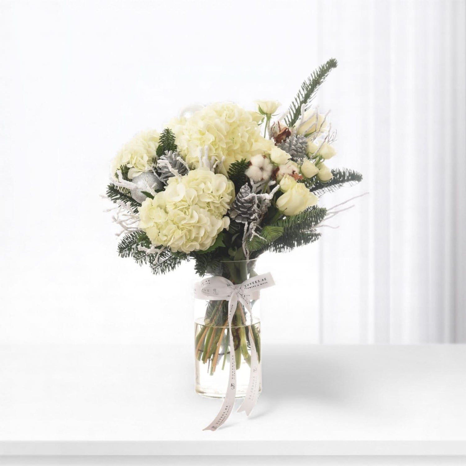 First Snow of Christmas in Vase