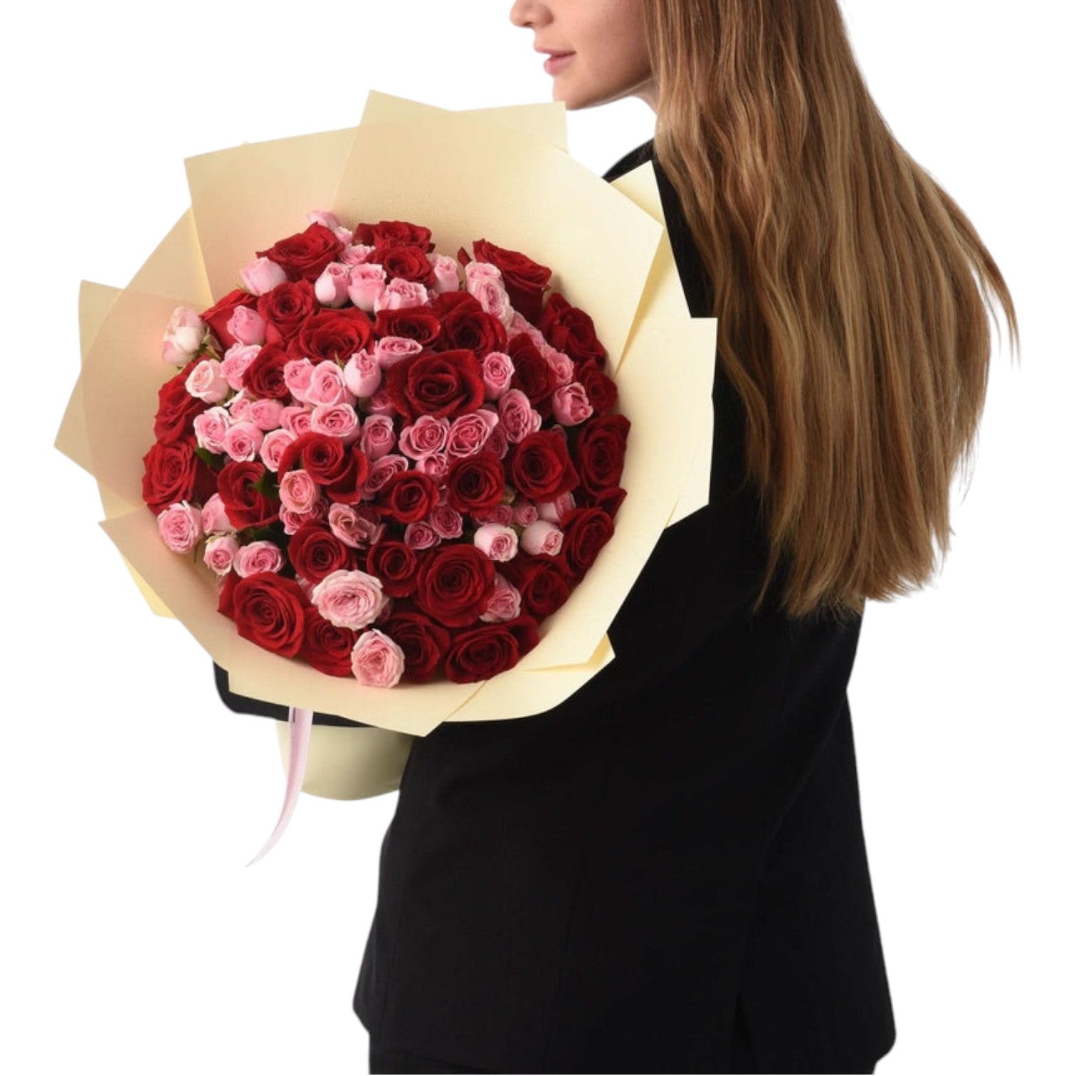 Freedom of Love 50 Rose Bouquet Cake Combo - Zuvees.ae