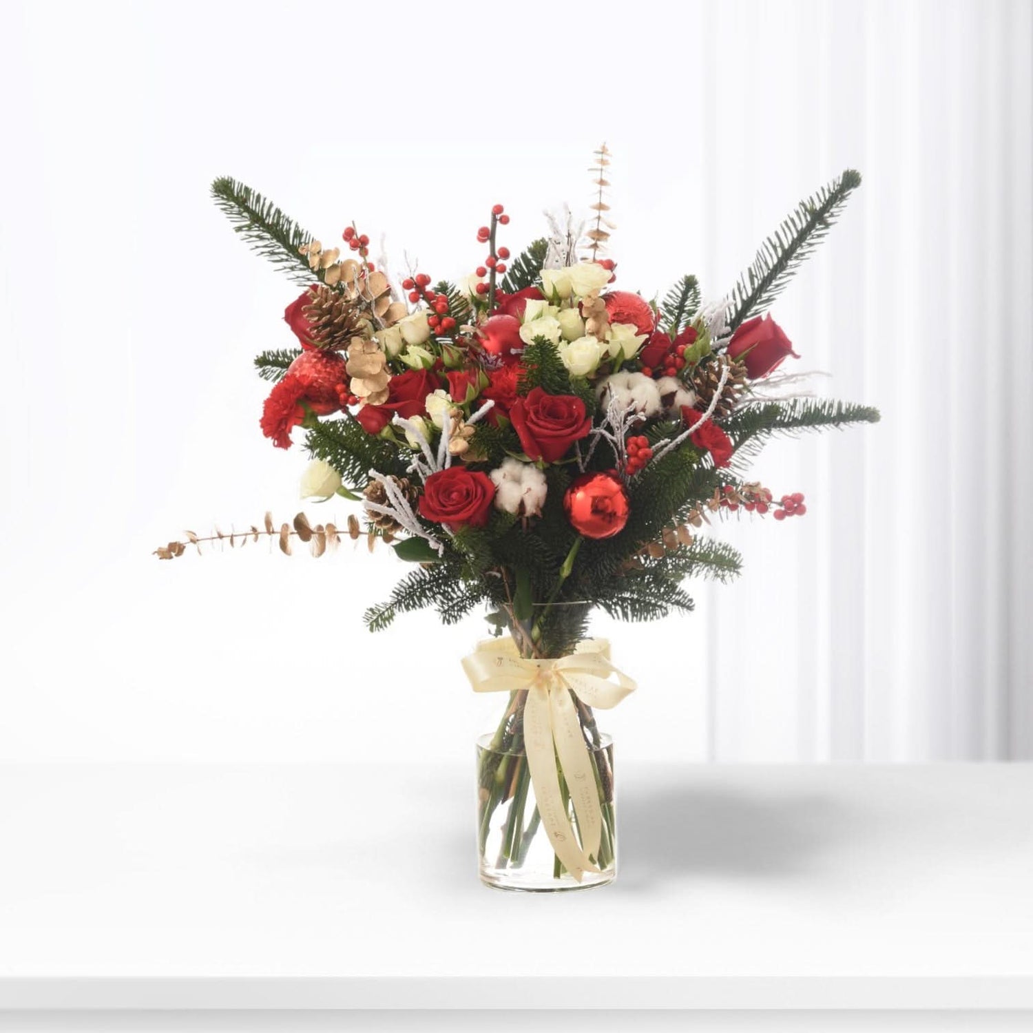 Golden Christmas Eve Vase