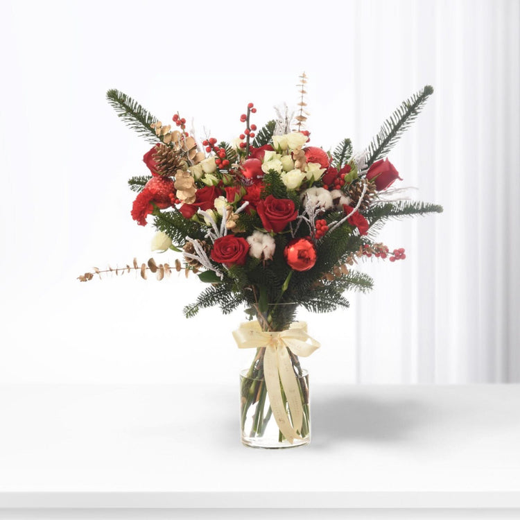 Golden Christmas Eve Vase