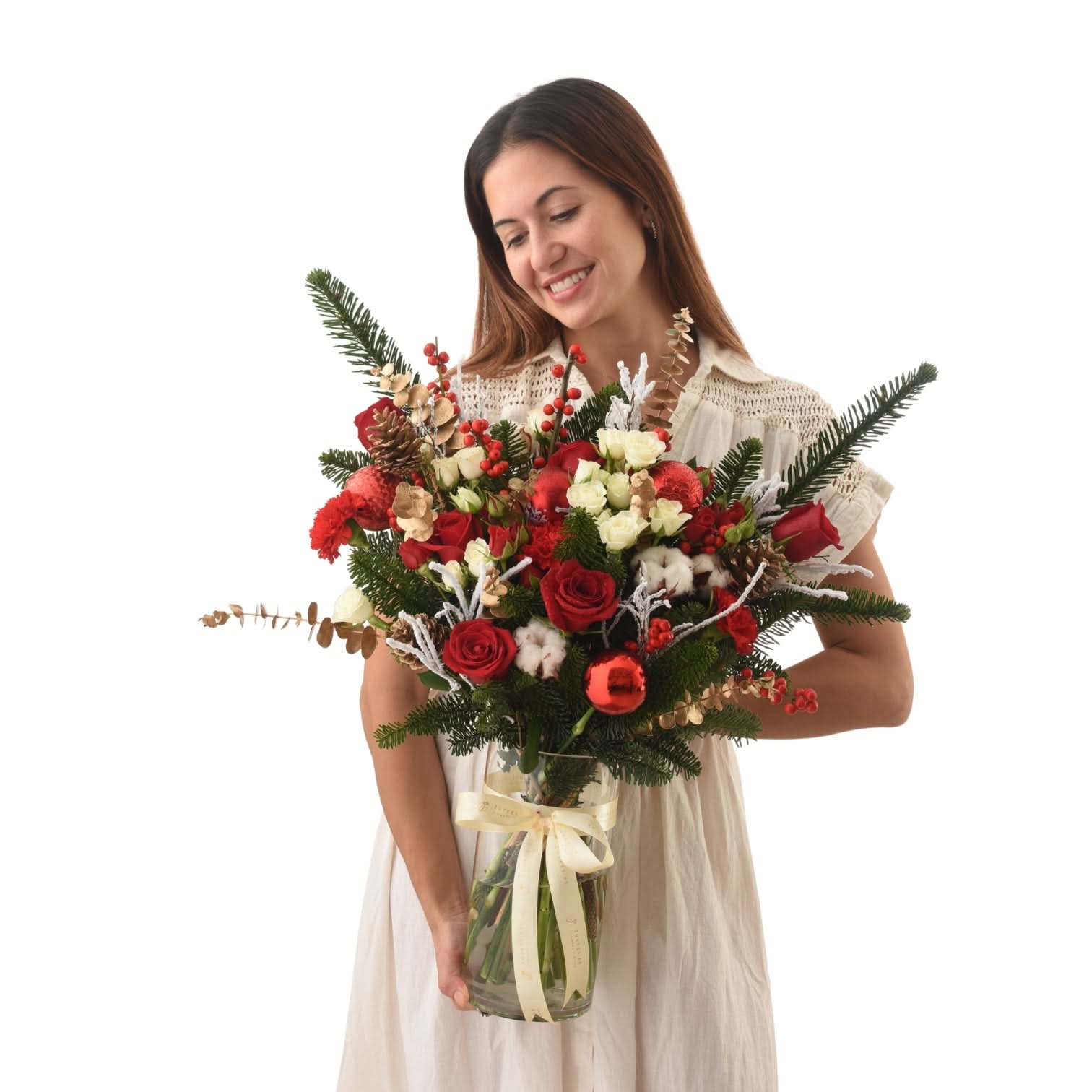 Golden Christmas Eve Vase