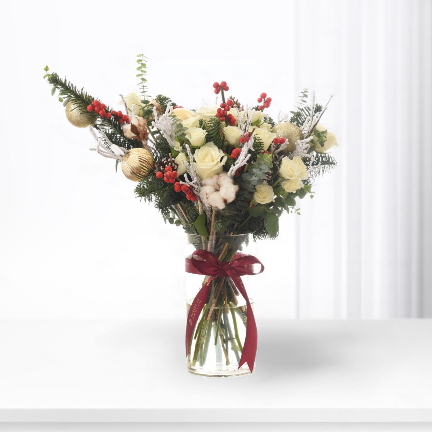 Golden Holly Symphony Vase