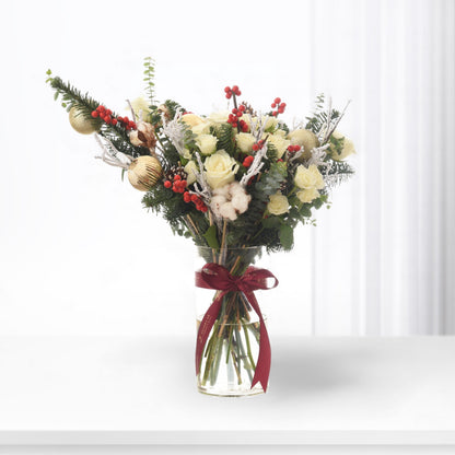 Golden Holly Symphony Vase