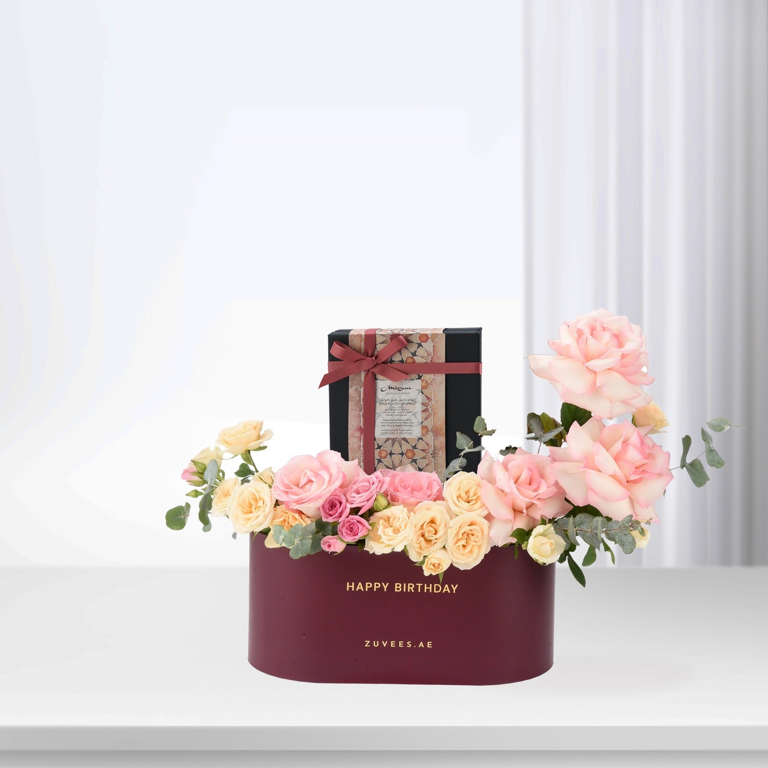 Peach Blush Birthday Box Chocolate Combo - Zuvees.ae