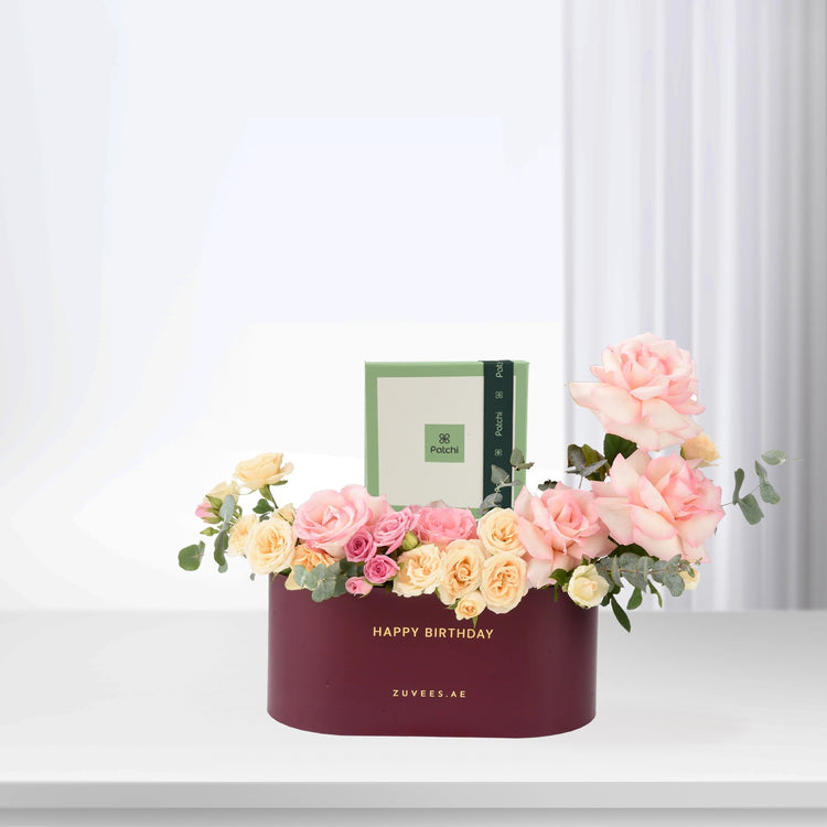 Peach Blush Birthday Box Chocolate Combo - Zuvees.ae