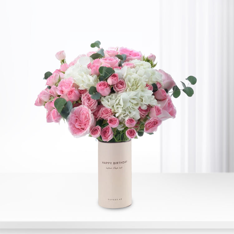 Pink Grace in Birthday Vase - Zuvees.ae