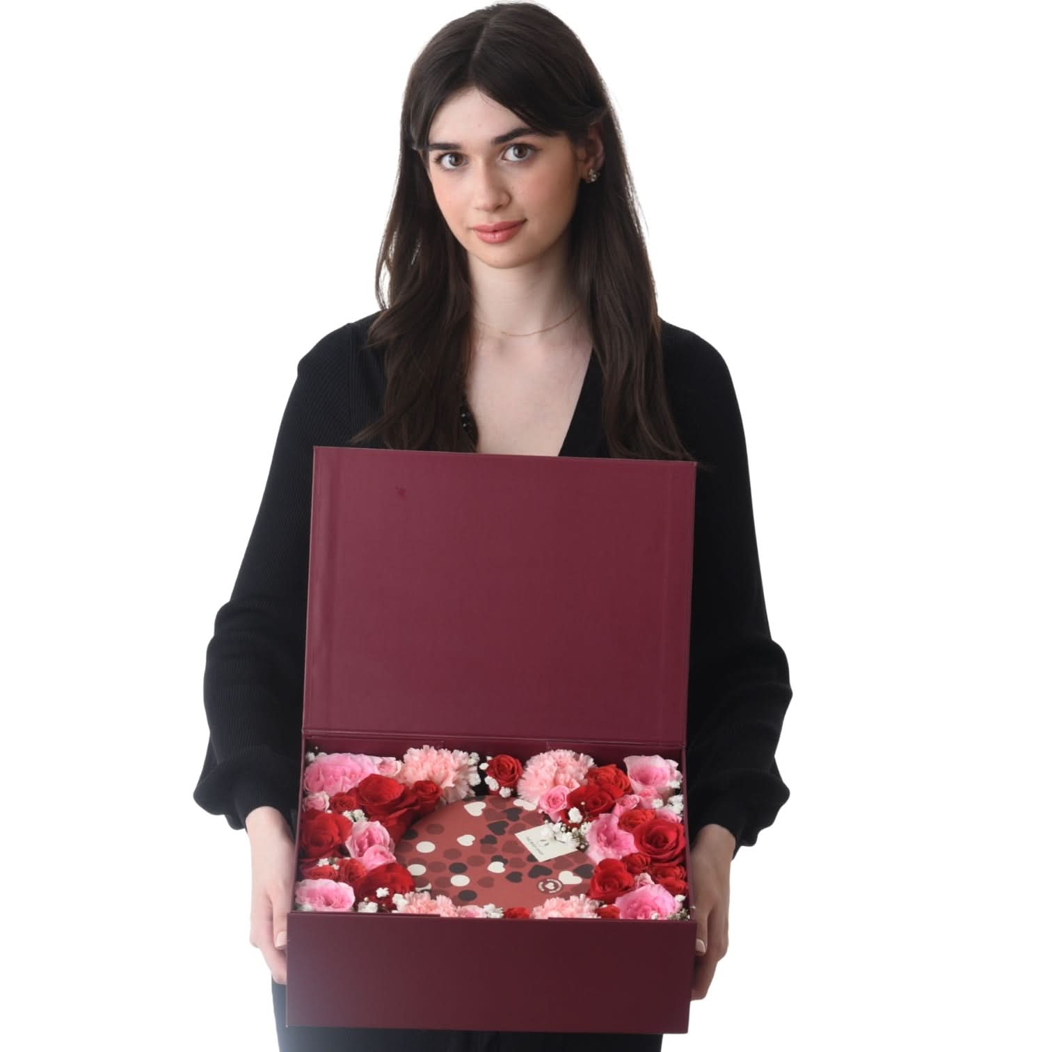 Pinkish Love Bloom Hamper Box - Zuvees.ae