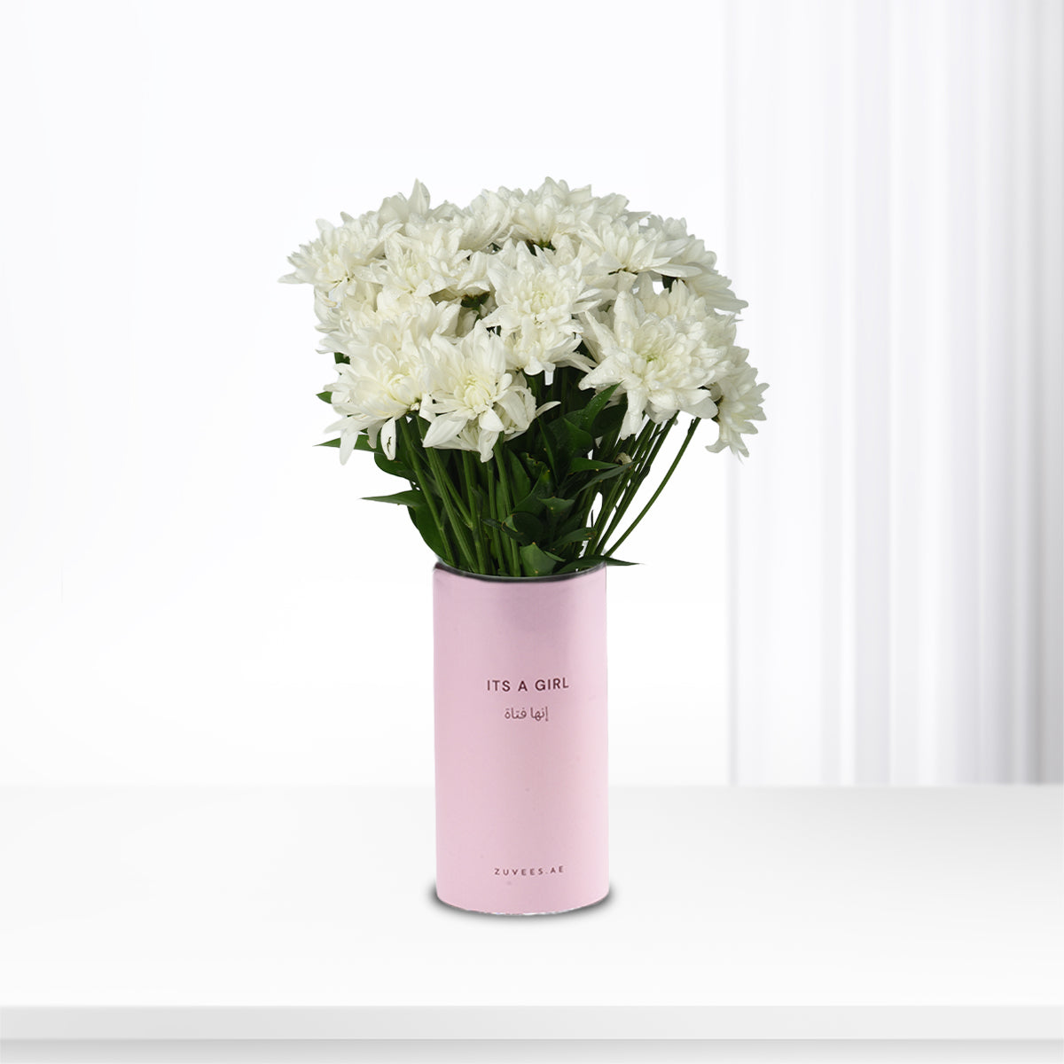 Pure White Blooms It’s A Girl Vase - Zuvees.ae
