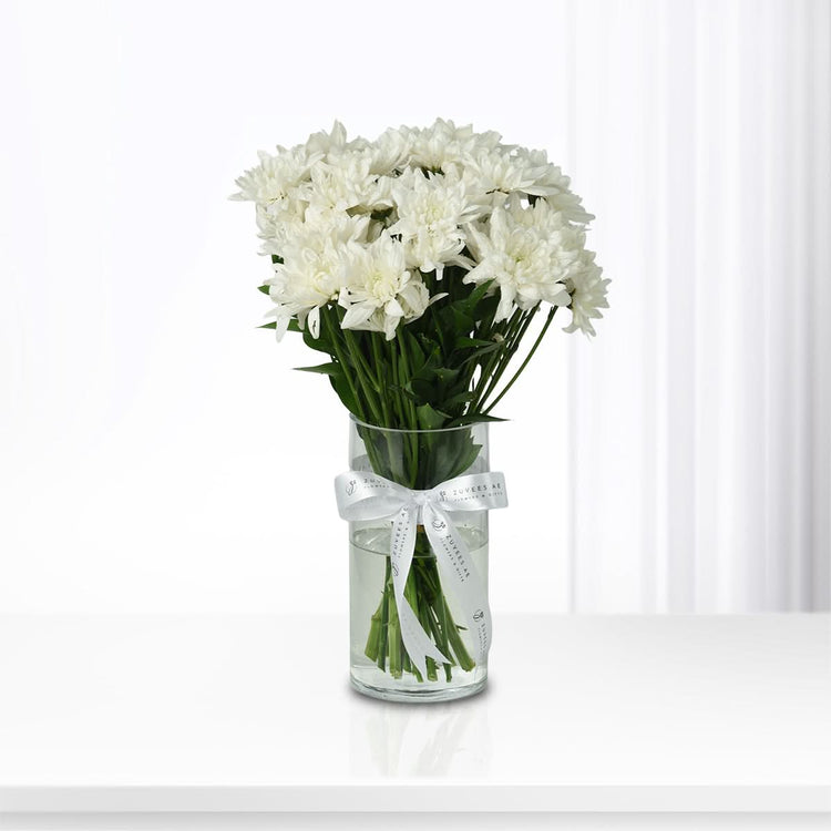 Pure White Blooms Vase - Zuvees.ae