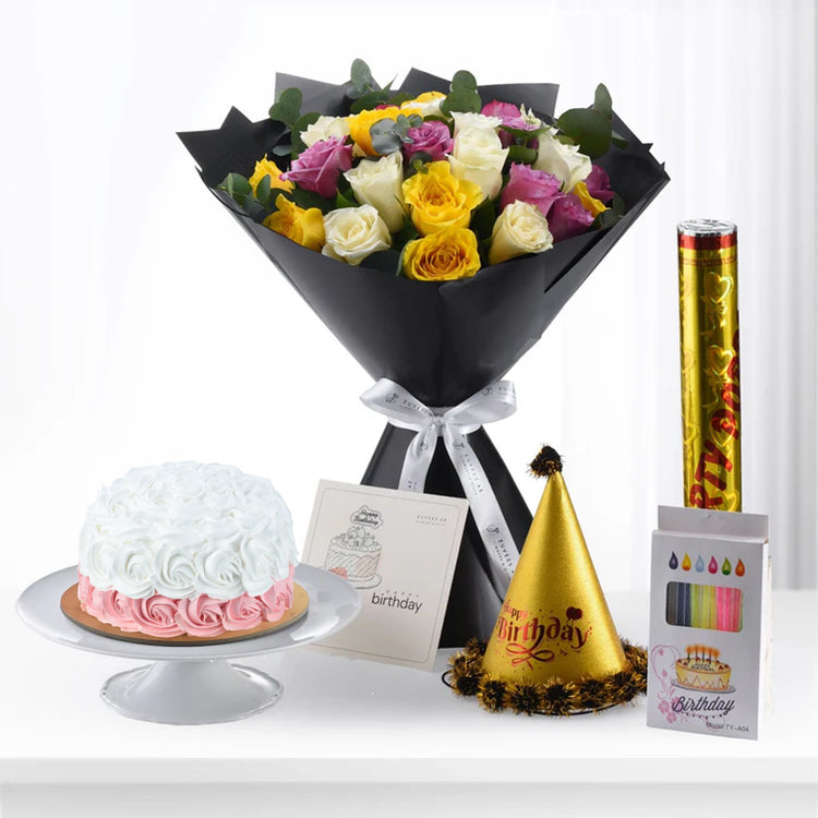 Radiant Rhapsody Bouquet Birthday Bundle - Zuvees.ae