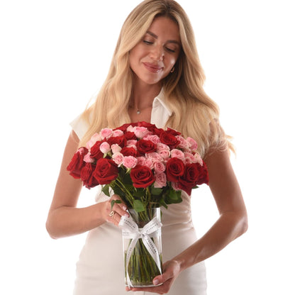 Rose Gradient Glass Vase With Chanel Chance Perfume