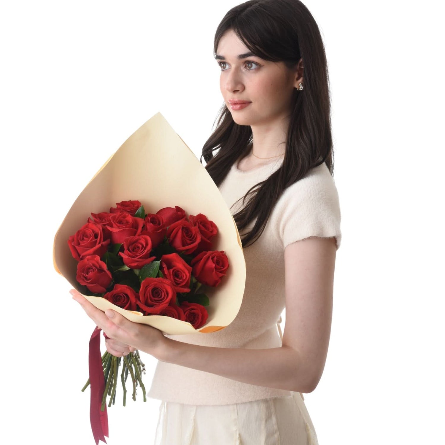 15 Roses, After Midnight Bouquet Cake Combo