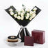 Snow Petals Bouquet with Cake Combo - Zuvees.ae