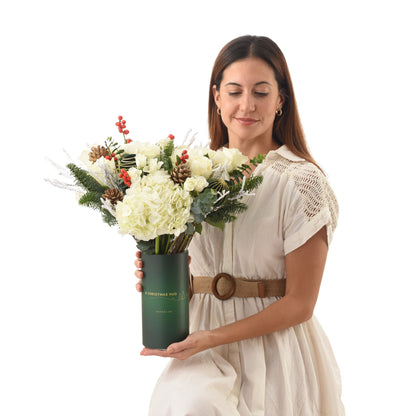 Snowy Christmas Bloom Vase