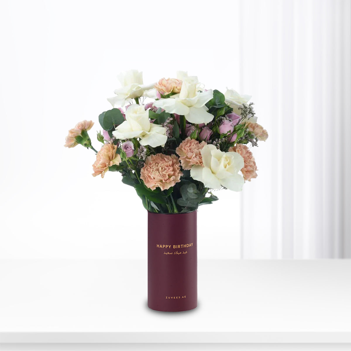 Soft Elegance In Birthday Vase - Zuvees.ae