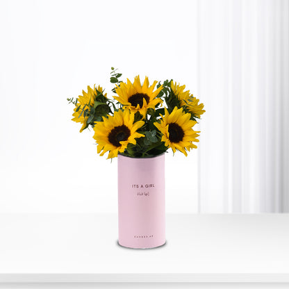 Sunflower Symphony It’s A Girl Vase - Zuvees.ae