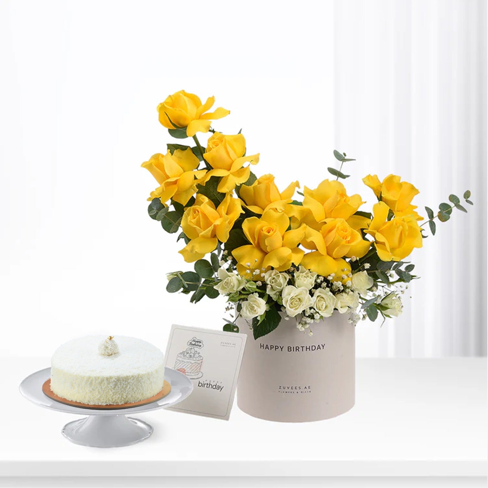 Sunshine &amp; Snowflakes Birthday Box Cake Combo - Zuvees.ae