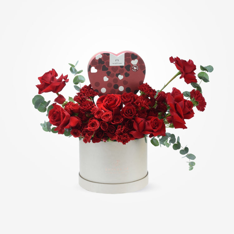The Radiant Twenty Red Bloom Box with Body Shop