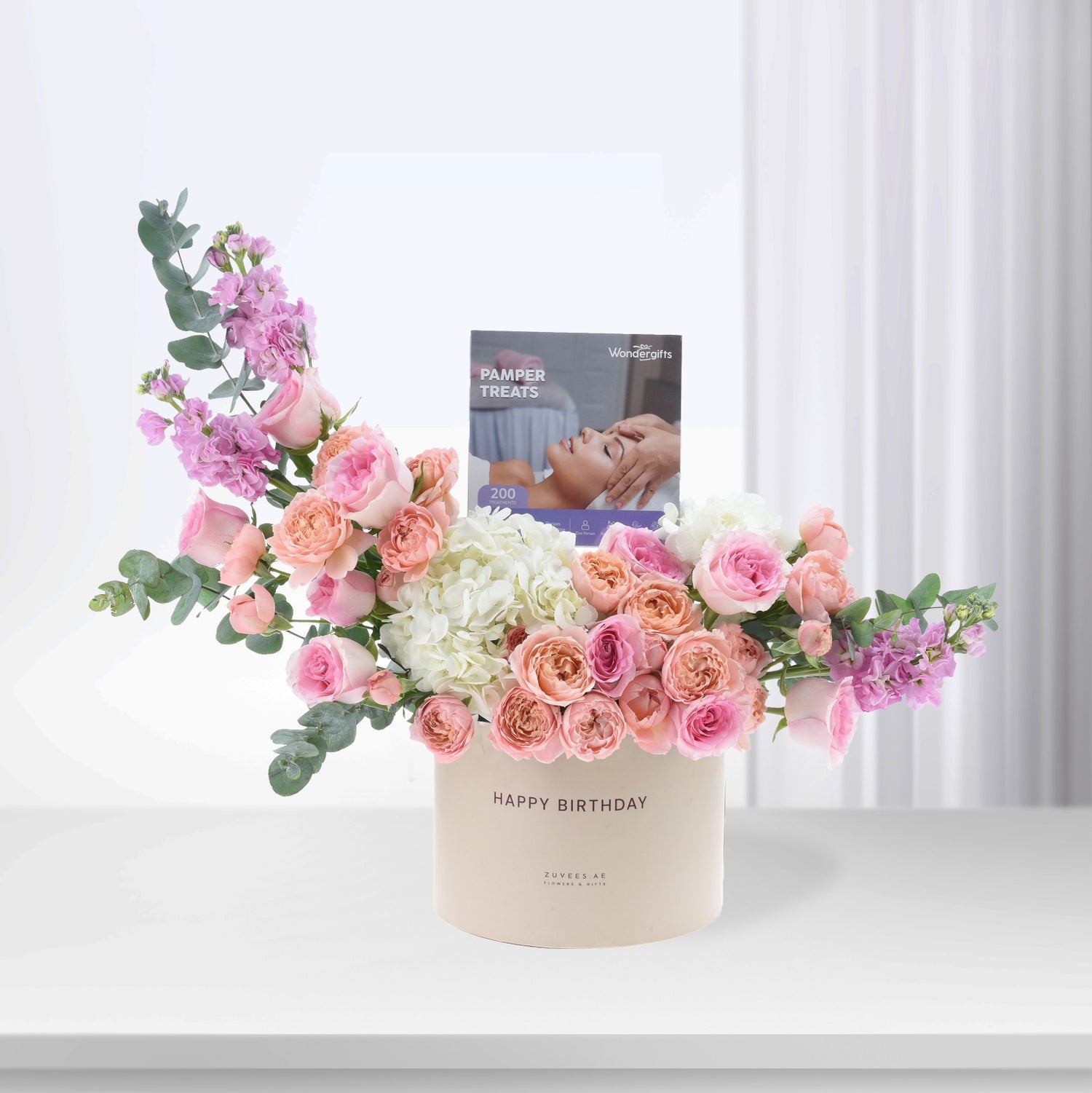 Pink Elegance Birthday Bloom Experience Box – Flowers &amp; Wondergifts