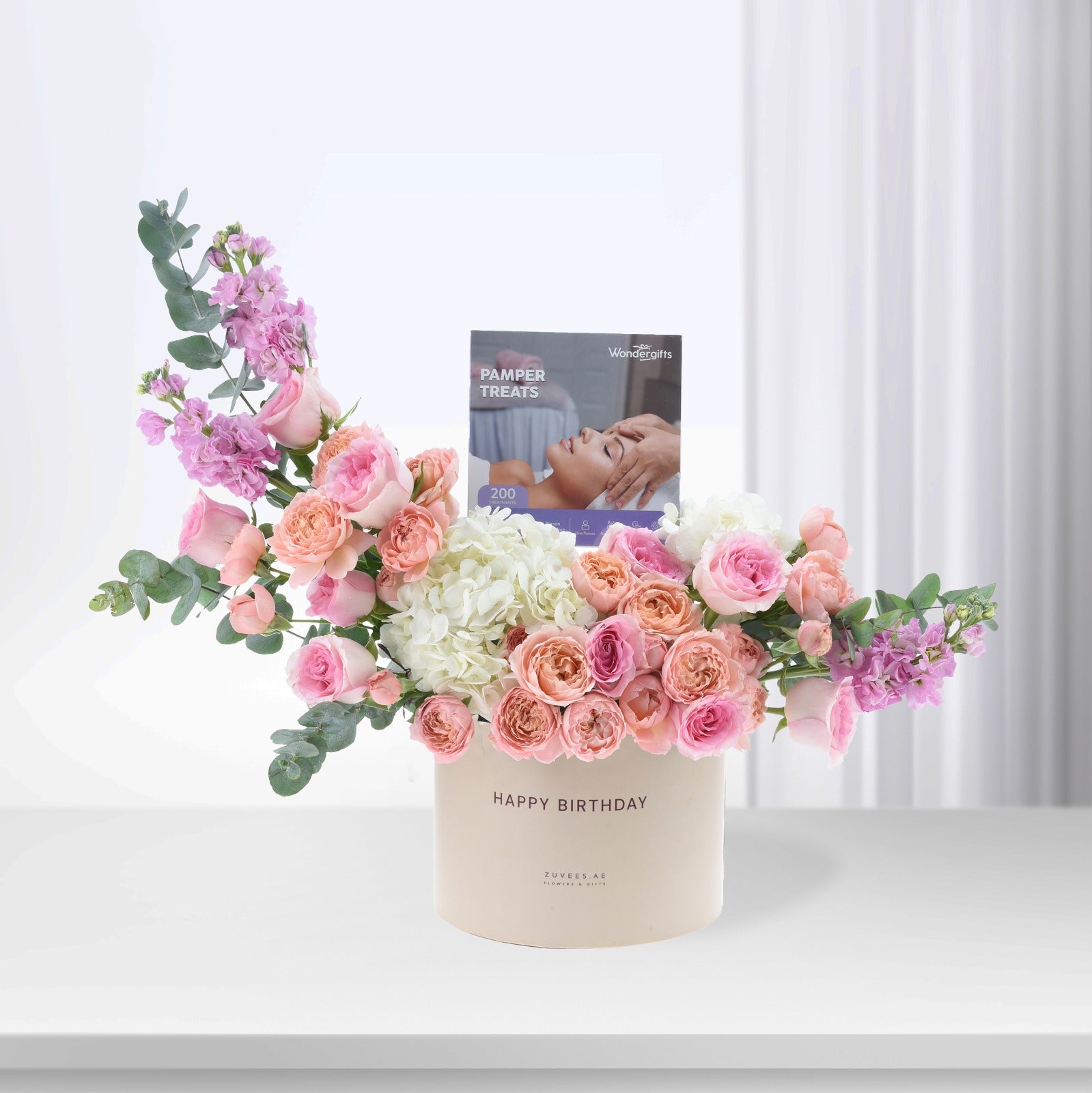 Pink Elegance Birthday Bloom Experience Box – Flowers &amp; Wondergifts