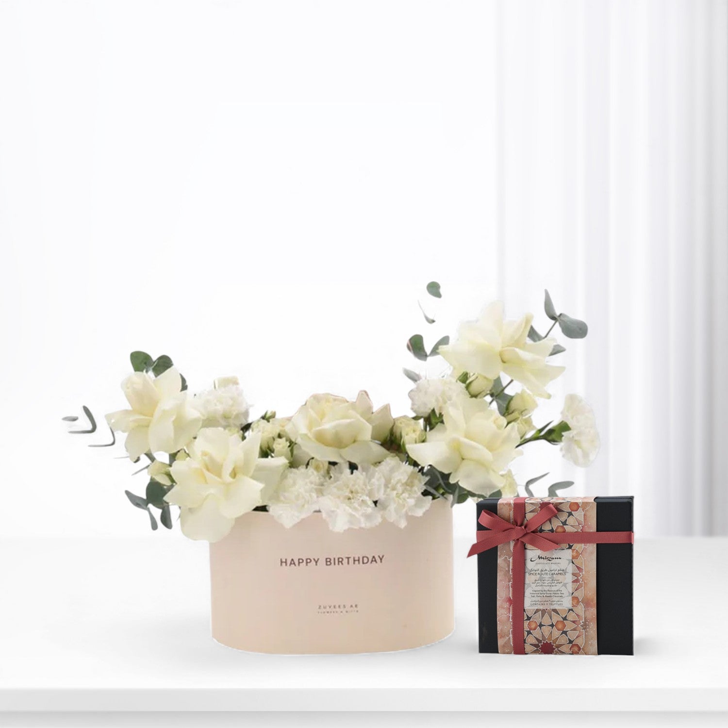 White Mirage Happy Birthday Box Chocolate Combo - Zuvees.ae