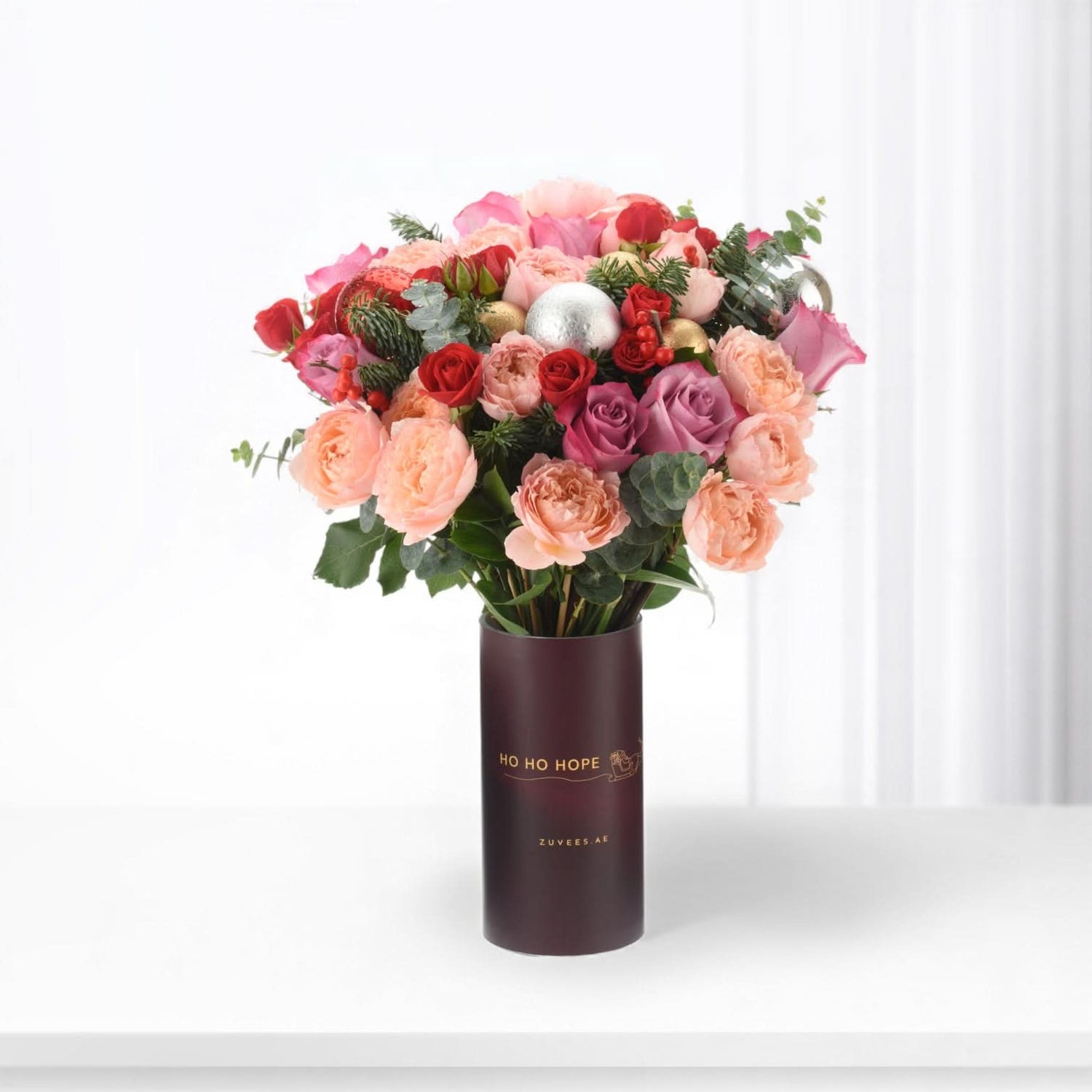 Winter Wishes Rose Vase