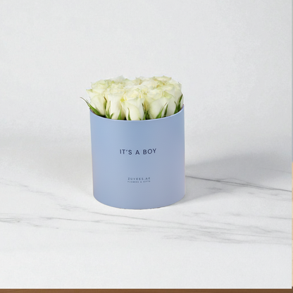 White Charm Birthday Roses Box