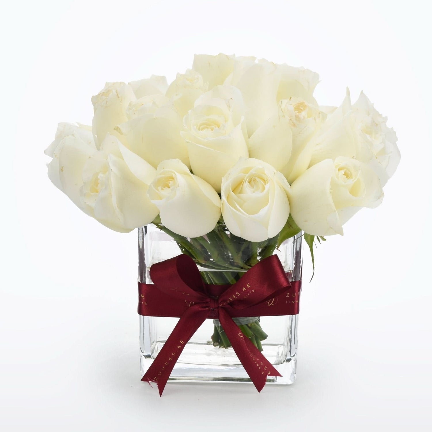 Eternal White in Glass Vase - Zuvees.ae