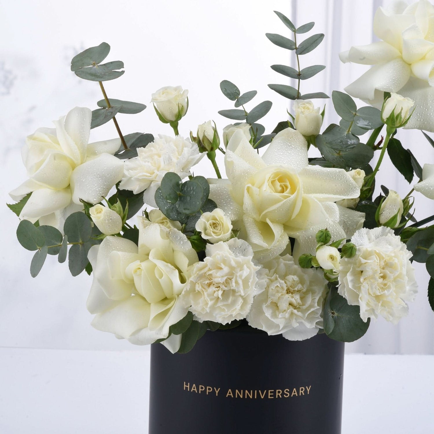 Ethereal White Bloom Anniversary Box - Zuvees.ae
