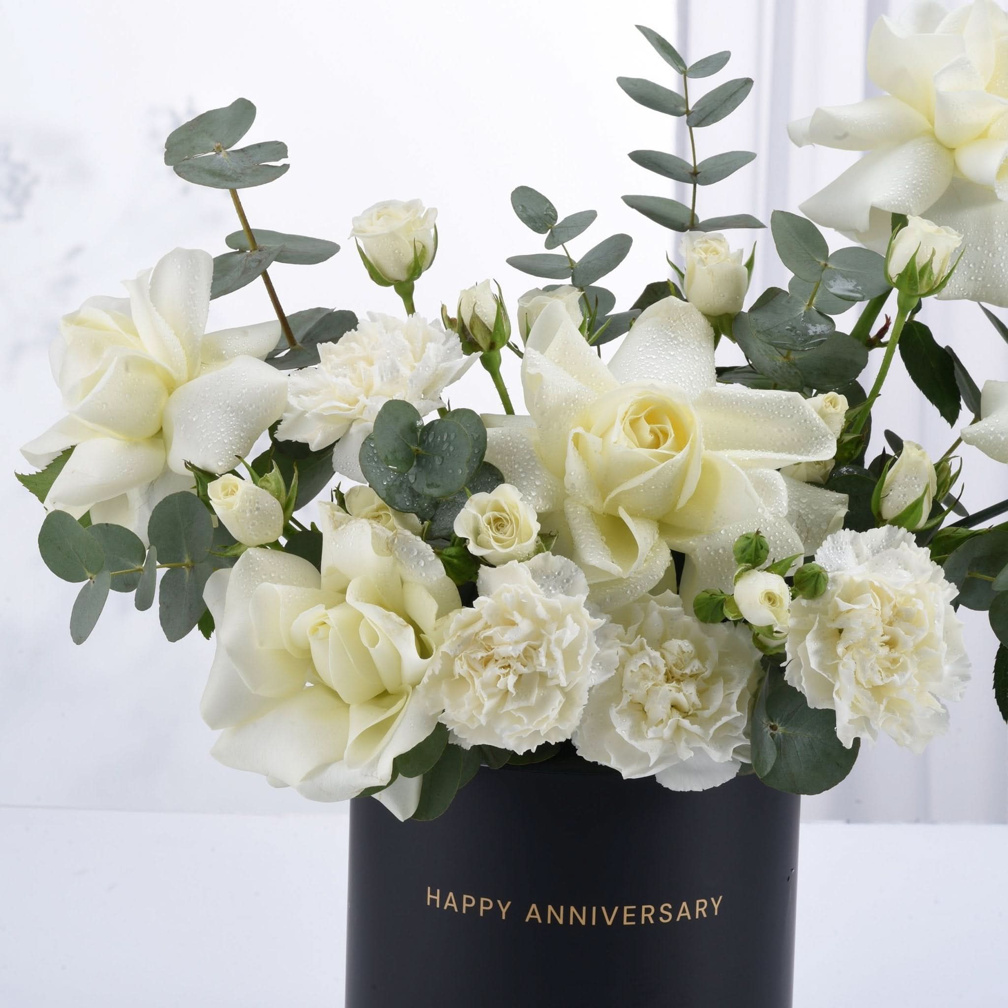 Ethereal White Bloom Anniversary Box - Zuvees.ae