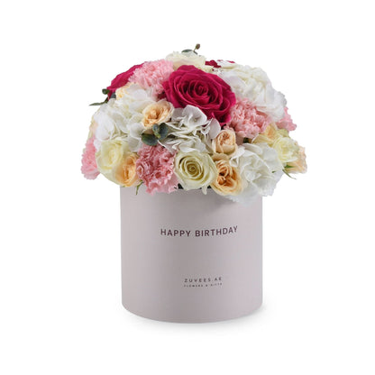 Pink Floyd &amp; Ivory Birthday Bloom Box - Zuvees.ae