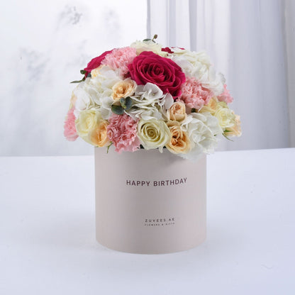 Pink Floyd &amp; Ivory Birthday Bloom Box - Zuvees.ae