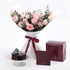 Royal Pink Bouquet with Chocolate Cake - Zuvees.ae