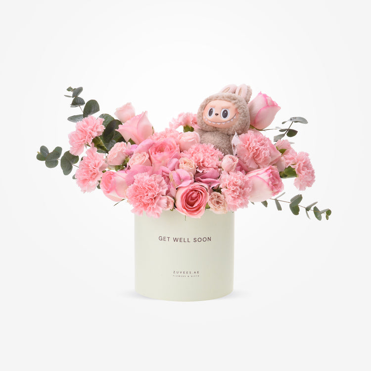 Labubu Pink Bloom Get Well Soon Box