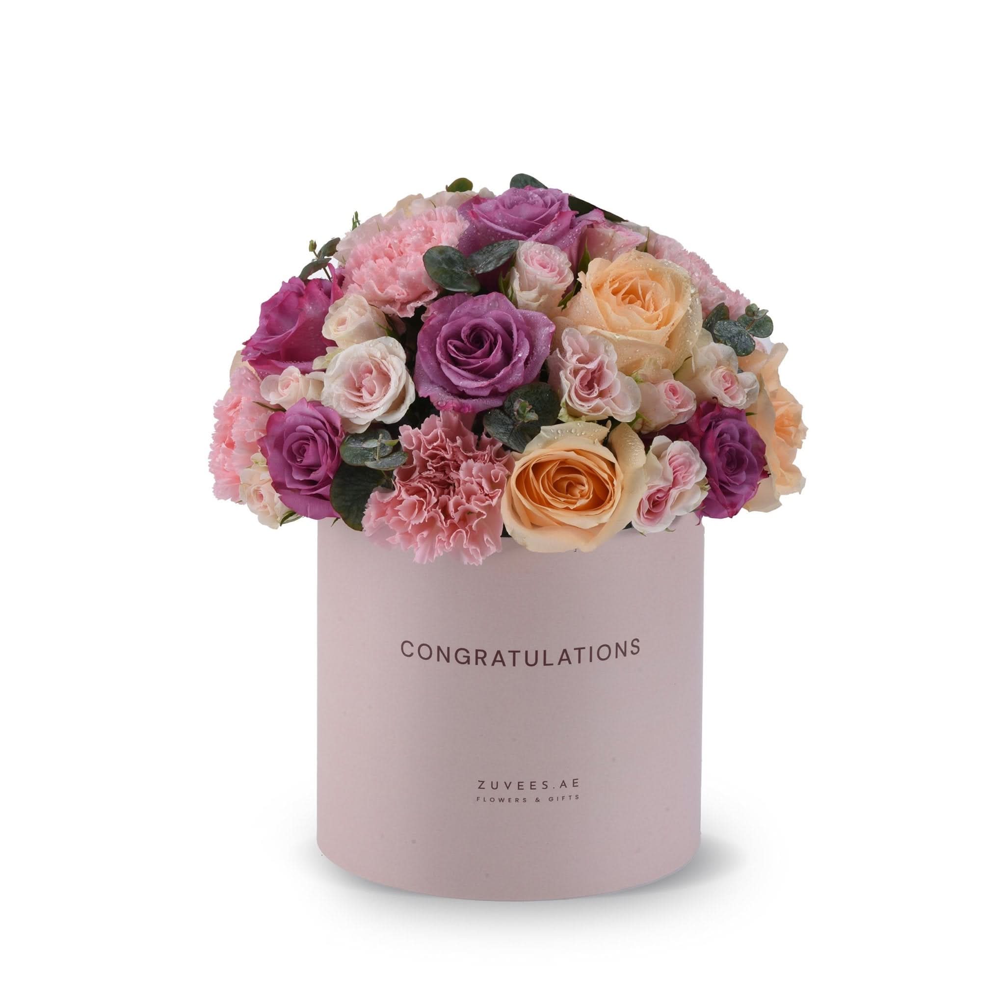 Blush &amp; Lavender Congratulations Bloom Box - Zuvees.ae