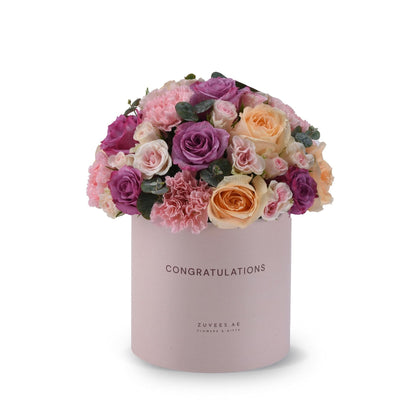 Blush &amp; Lavender Congratulations Bloom Box - Zuvees.ae