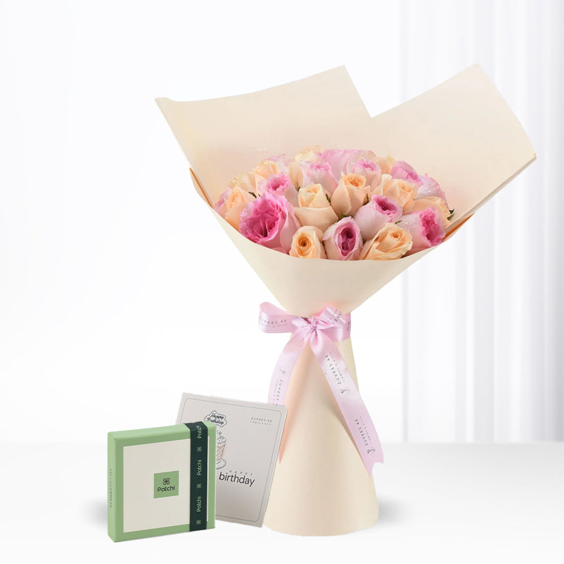 Peach &amp; Pink Delight with Chocolate Combo - Zuvees.ae