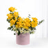 Vibrant yellow roses and white blooms in pink "It&