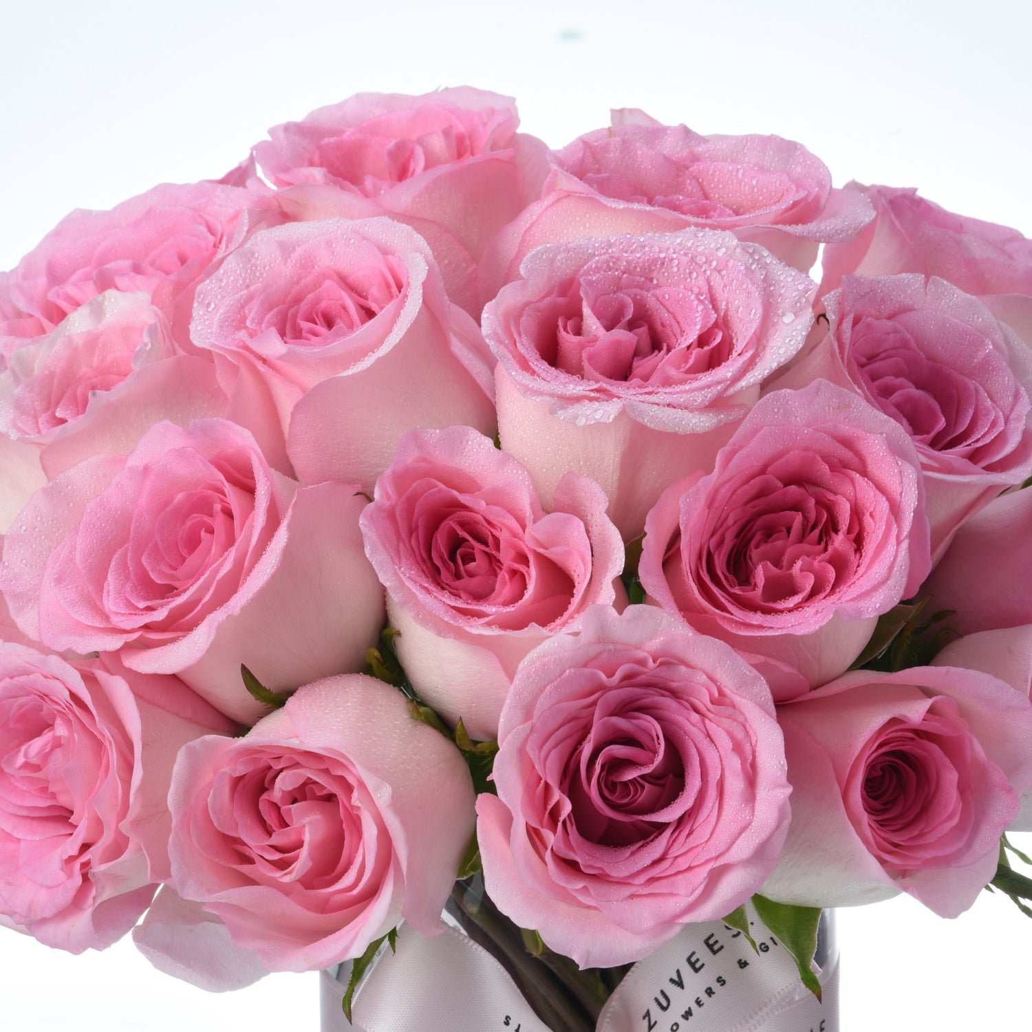 Pink Symphony In Glass Vase